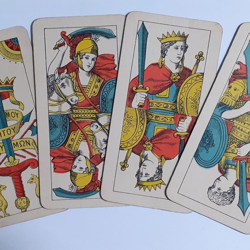 Collectible old ELLINIKON MONOPOLION playing cards used
