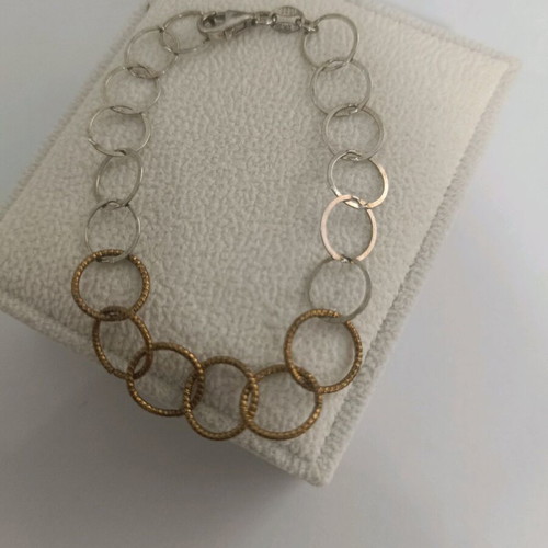 Silver bracelet with two-tone 925 like new