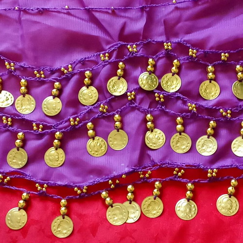 Dance skirt new, purple with ethnic and folklore motifs