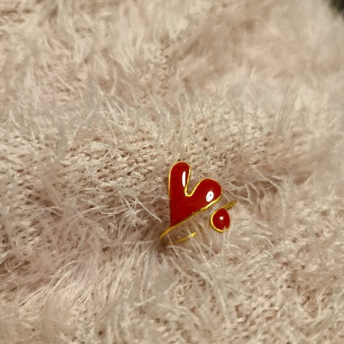 Heart ring with liquid glass new