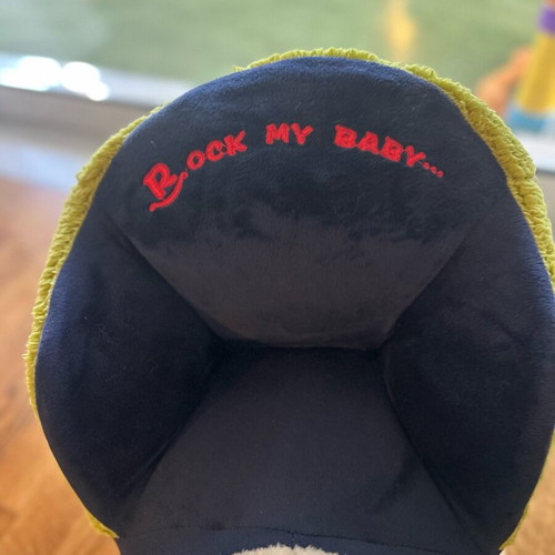 Rocking frog with seat like new, wooden base