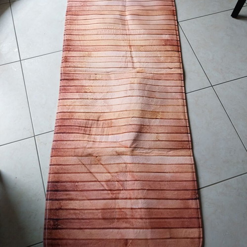 Light non-slip rug with vertical bamboo pattern 60x160cm new