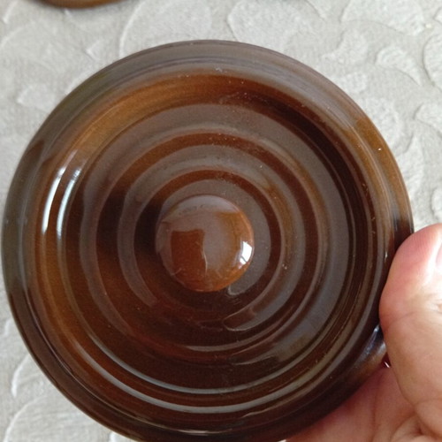Set of 3 heavy ceramic lids, 12 cm diameter