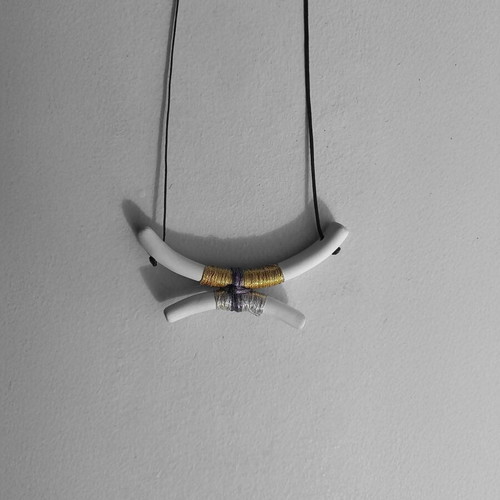Handmade Ceramic Necklace with Modern Minimal Design