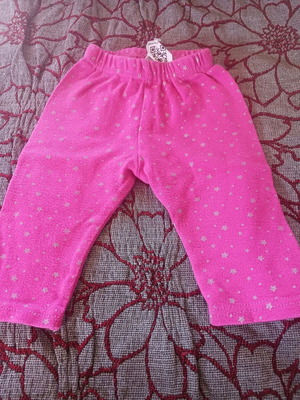 Pink leggings used with silver stars 3 to 6 months