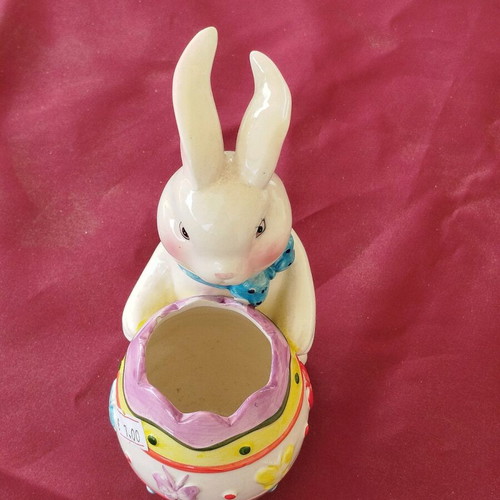 Porcelain Bunny Egg Holder new with spring designs
