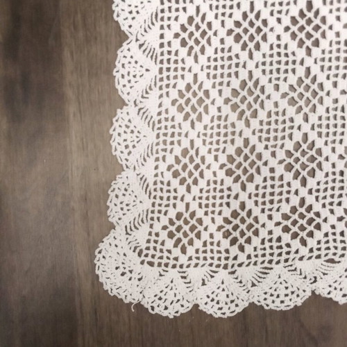 Knitted doily new with diamond pattern 65cm x 65cm