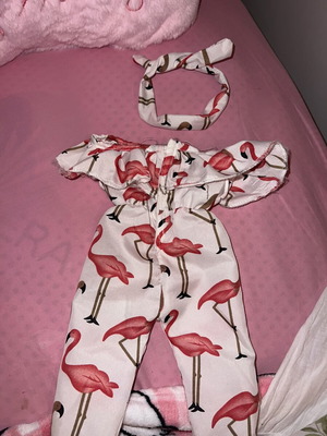 Doll Clothes Set with Hair Ribbon for 30 cm Doll used