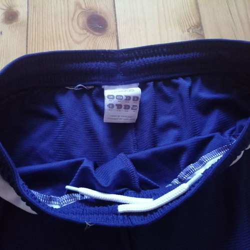Adidas Climalite boys' sports shorts size M, dark blue and white