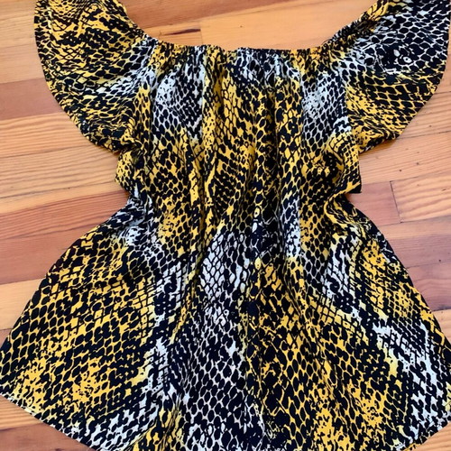Kate London cotton blouse new, black and yellow, size M