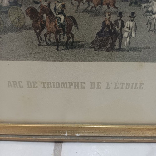 Lithograph Arc de Triomphe used, 19th century, Philippe Benoist
