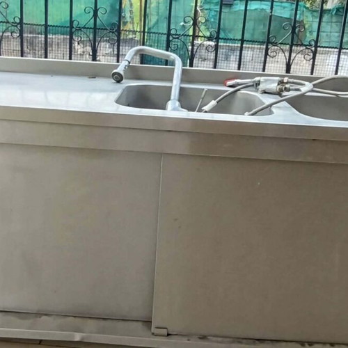 Λάντζα διπλή επαγγελματική inox μεταχειρισμένη, 2μ x 70εκ x 90εκ