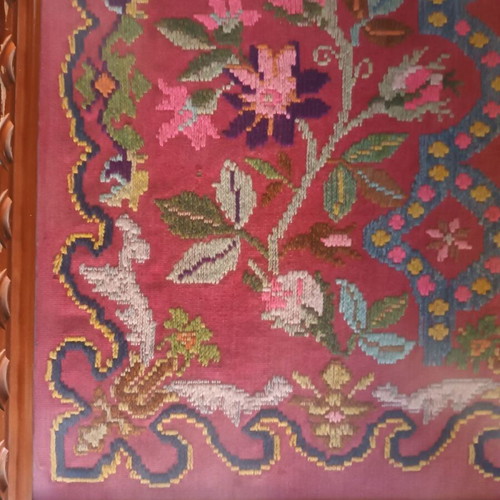 Old Cretan Textile with Wooden Frame like new