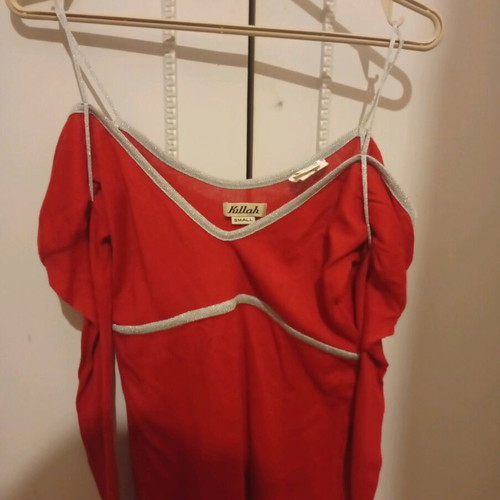 Killah evening blouse like new, red with silver details