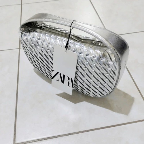 Zara silver small handbag crossbody bag new