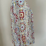 See U Soon blouse like new, white with multicolor pattern