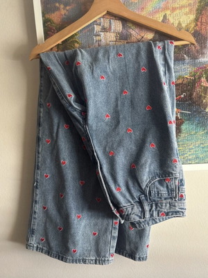 Lili Sidonio limited edition straight denim pants with hearts, size W26