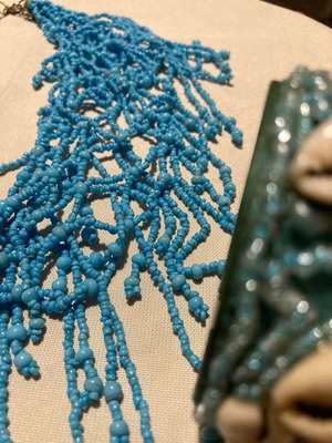 Turquoise handmade necklace and bracelet set like new