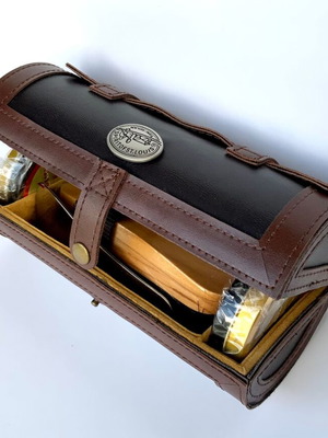 SPIRIT-OF-ST.LOUIS Travel Shoe Care Kit New Leatherette Case