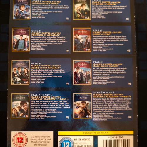 Harry Potter Collection Years 1-7B DVD box set