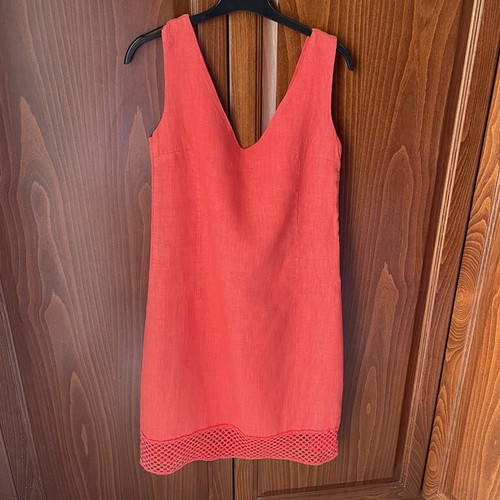 Linen dress coral like new
