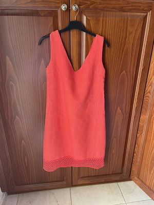 Linen dress coral like new
