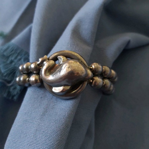 Folli Follie bracelet women's silver wide used with clasp repair needed