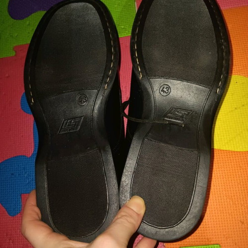 Black men's leather shoes scarponi like new, size 43