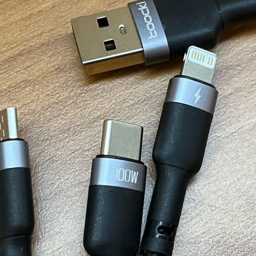 Toocki 3-in-1 Fast Charging Cable 100W new, USB-C Micro USB Lightning