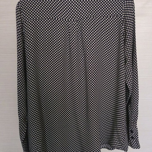 More women's long-sleeve shirt used, black with white dots, size S