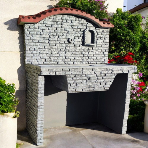 Garden fountain Elena outdoor gray and white sink