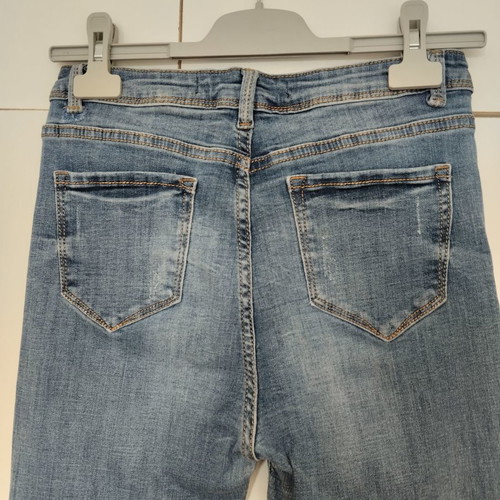 Skinny jeans jeggings used, size 36-38, blue-turquoise