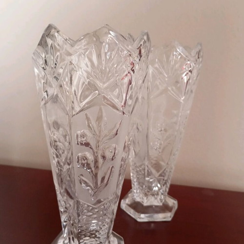 Crystal vases new, set of 2 pieces
