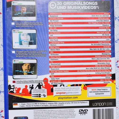 SingStar Deutsch Rock-Pop Vol.2 PS2 used karaoke game
