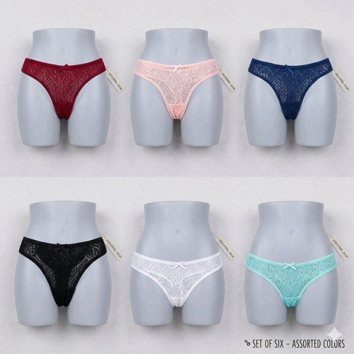 Women's lingerie new, set of 6 pieces, size large multicolor