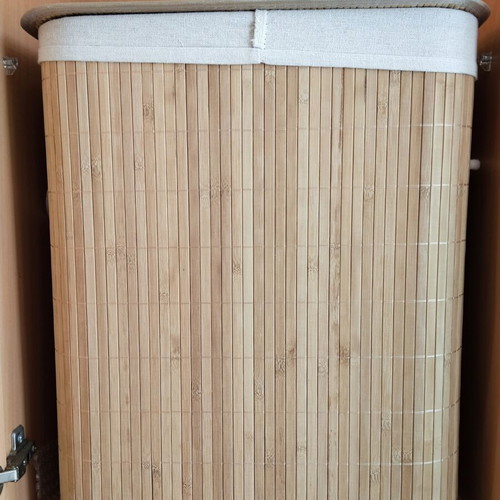 Laundry basket bamboo 42x32x50 cm naturel