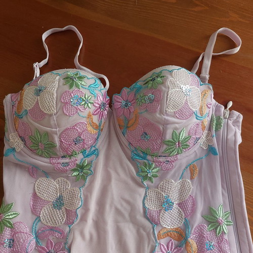 Floral bustier corset top Luna like new, EU 75B, lilac