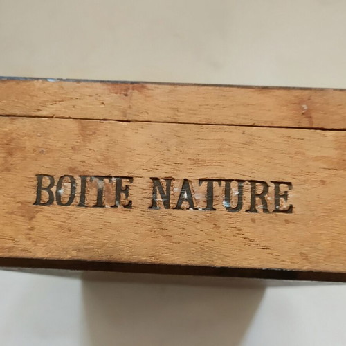 Flor de Mendel wooden cigar box used, vintage 1910-1920