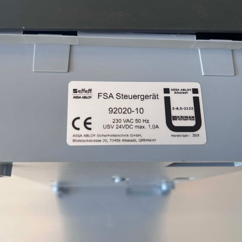 Effeff Assa Abloy 92020-10 Control Panel for Fire Door Retention Systems like new