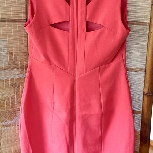 Dorothy Perkins coral dress like new, size 38 with back cut outs