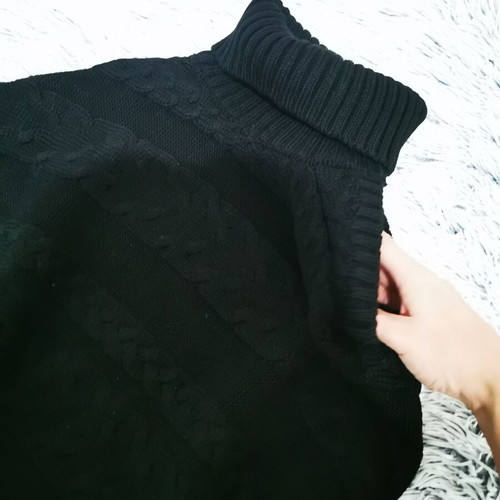 Black turtleneck sweater with one sleeve like new