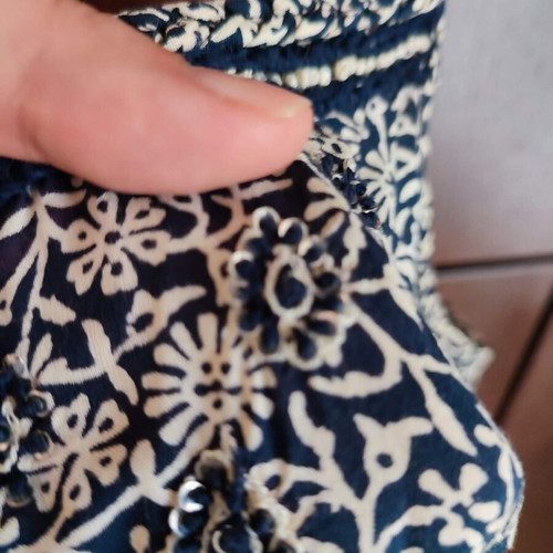 Monsoon ethnic dress beige blue embroidered with sequins like new