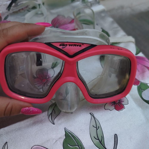 Snorkeling Mask Wave children's used, pink dual lens