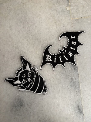 Killstar Midnight Snacker and Bat iron-on patches