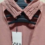 Zara open back crop top new, size Large, dusty apple color
