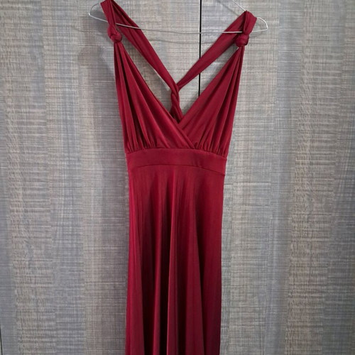 Pleated dress with open back from cast fabric Bonn fashion like new, red, size S