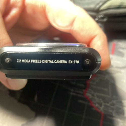Casio EX-Z70 camera used, 7.2 megapixels with 2 batteries and case