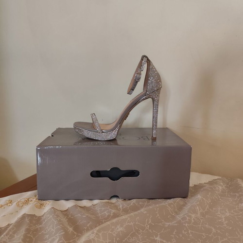 Steve Madden sandals used with rhinestones gray silver size 41