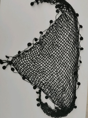 Cretan sariki new, handmade, black, 105cm length, silk