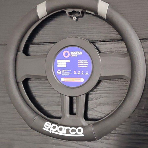 Sparco D-Type Car Steering Wheel Cover Black with Grey Medium 37cm New